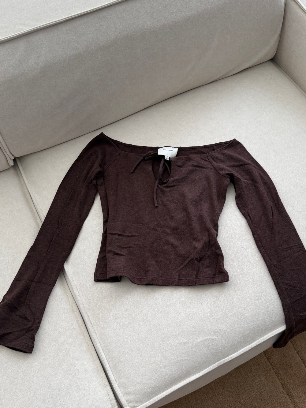 reformation long sleeve knit top